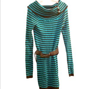 🐠2/$20 Candie’s Striped Teal Belted Dress